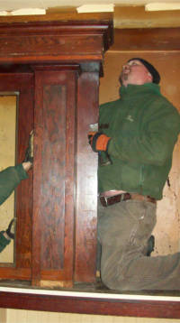 Salvaging interior wood header.